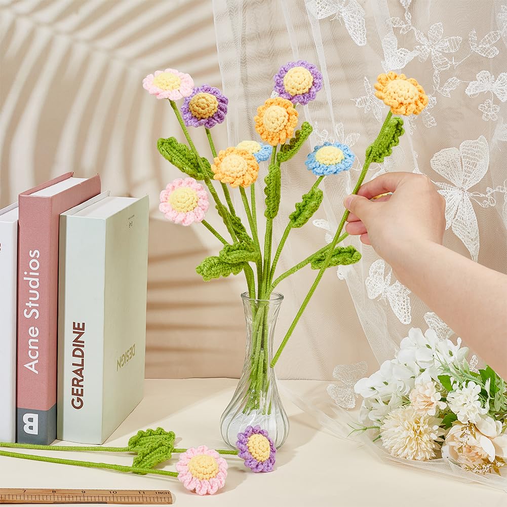 Amazon.com: FINGERINSPIRE 12 Pcs 4 Colors Crochet Flower Bouquet